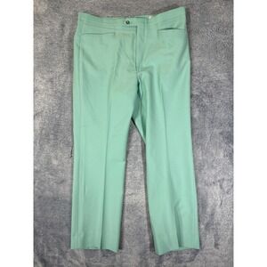 Vintage Sansabelt Mens Seafoam Green Retro  PGA Golf Trousers 36x31 70's
